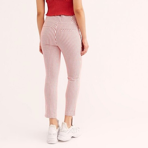 Sale⭐️NWT Free People Frankie Striped High-Waisted Skinny Pants - Picture 3 of 15